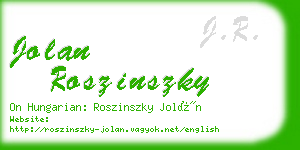 jolan roszinszky business card